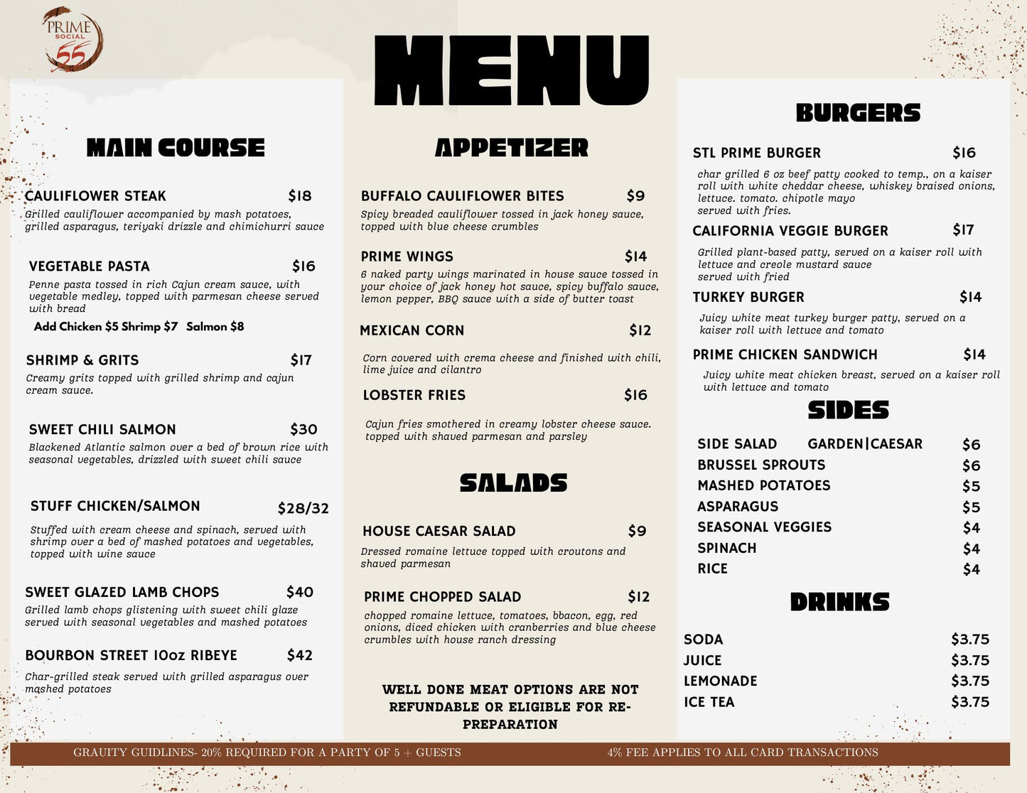 Menus | Price Lists